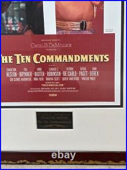 RARE Charlton Heston Original Autograph Walt Disney Framed The Ten Commandments