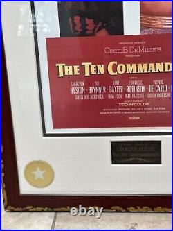 RARE Charlton Heston Original Autograph Walt Disney Framed The Ten Commandments