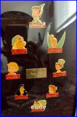 RARE Coca-Cola For Walt Disney World's 15th Birthday 60-Pin Framed Set'86