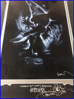 RARE! Deluxe FRAMED 12X14? SORCERER MICKEY? SIGNED With BLESSINGS BY NOAH