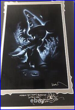 RARE! Deluxe FRAMED 12X14? SORCERER MICKEY? SIGNED With BLESSINGS BY NOAH