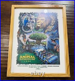 RARE Disney Animal Kingdom Framed Commemorative Poster