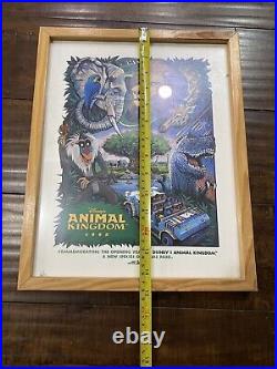 RARE Disney Animal Kingdom Framed Commemorative Poster