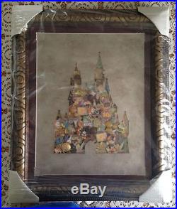 RARE Disney Authentic Cinderella Castle Collage Framed Pin Set Unique