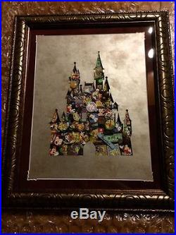 RARE Disney Authentic Cinderella Castle Collage Framed Pin Set Unique