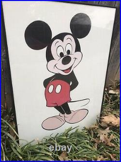 RARE Mickey Mouse Abrams Art Frame Print Lithograph in Great Condition 19 x 25