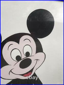 RARE Mickey Mouse Abrams Art Frame Print Lithograph in Great Condition 19 x 25