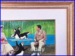 RARE Tea Time with Mary Signed Disney Cel Julie Andrews & Dick Van Dyke 1955