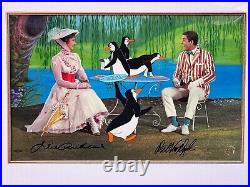 RARE Tea Time with Mary Signed Disney Cel Julie Andrews & Dick Van Dyke 1955