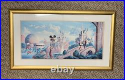 RARE The Art of Disney Walt's Vision with Mickey Mouse FRAMED Print 41x24 RARE