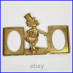 RARE! Uncle Scrooge McDuck Walt Disney Productions Brass DOUBLE Picture Frame