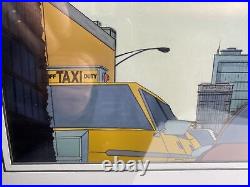 RARE WALT DISNEY OLIVER & COMPANY ORIGINAL PRODUCTION ANIMATION CEL Taxi Car Bh