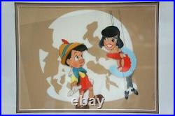 RARE Walt Disney Studios Animation Pinocchio & Marrionette Framed