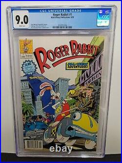 ROGER RABBIT #1 CGC 9.0 Newsstand! Walt Disney Publications 1990, Very Scarce