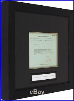 Rare 1956 Walt Disney Signed Memo Complete With High End Frame