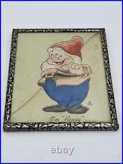 Rare CIRCA 1938 S/7 Walt Disney Framed Prints of Snow White And 6 Dwarfs