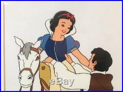 Rare Disney Company Serigraph Cel Snow White Dwarfs LE Framed 11x13