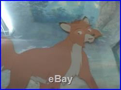 Rare Disney Fox and the Hound Film Animation Cel Framed with COA