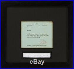 Rare Signed WALT DISNEY 1956 Memo on Disney Letterhead Included $700 Frame