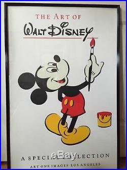 Rare The Art Of WALT DISNEY MICKEY MOUSE FRAMED PRINT/Poster, Collectible