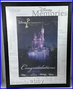 Rare Vintage Disney Internships Congratulations 20 x 26 Memories Poster Framed