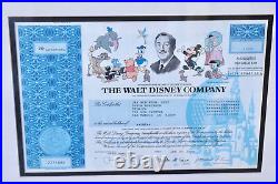 Rare Walt Disney Company Stock Share Certificate 2003 Original OneShare Framed