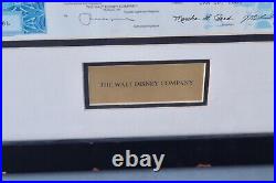 Rare Walt Disney Company Stock Share Certificate 2003 Original OneShare Framed