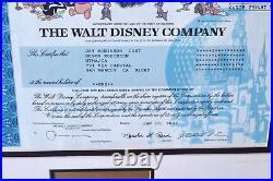 Rare Walt Disney Company Stock Share Certificate 2003 Original OneShare Framed