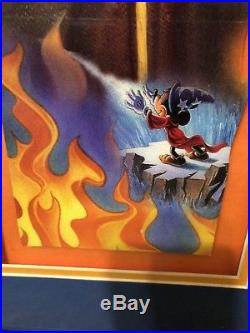 Rare Walt Disney Furnishing Dept Prop Sorcerer Mickey Malifent 2D Framed Art