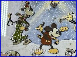 Rare Walt Disney Season's Greetings Christmas Card from 1934 Framed Pin Set- COA