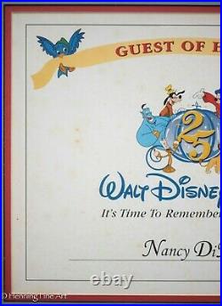 Rare Walt Disney World Cast Member Guest of Honor 25 Framed Print