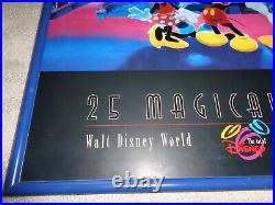 Rare Walt Disney World Magic Kingdom 25 magical years framed poster hidden micke