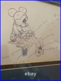 Rare walt disney original production Art color guide mickey mouse tailor stamp