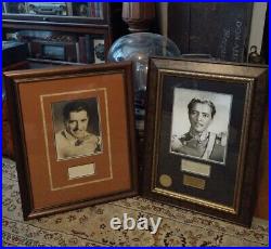 Ronald Coleman Walt Disney Attractions Framed Autograph Lot of 2 with COA Movie