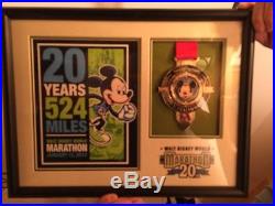 SALE RARE Walt Disney World 2013 Marathon 20th Anniversary Framed Print withMedal
