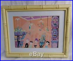 SHAG Print Walt Disney Enchanted Tiki Room 40th Anniversary Bamboo like Frame