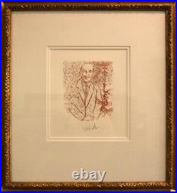 Salvador Dali Walt Disney Portrait Hand Signed Etching
