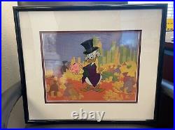 Scrooge McDuck Money in the Bank Sericel Cel Euc Walt Disney 1997 Framed