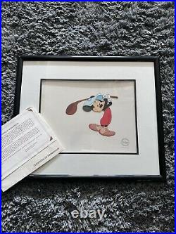 Serigraph Cel Walt Disney Framed Art Animation 1941 Disney Short Canine Caddy