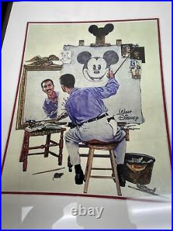 Set Of Two Walt Disney And Mickey Mouse Self-portraits Framed Charles Boyer