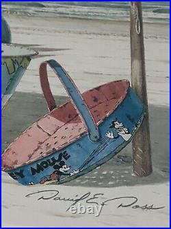 Signed David E Doss Mickeys Dance Walt Disney Beach Bucket Art Framed Exclusiv