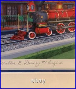 Signed Larry Dotson Walt Parks #1 Engine Walter E. Disney Framed 2012