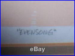 Signed Roy Williams Lithograph Titled Evensong 1982 Walt Disney Shoreline Dock