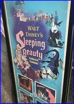 Sleeping Beauty 1959 Framed Insert 14x36 Movie Poster Walt Disney Authentic