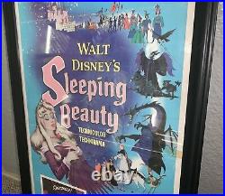 Sleeping Beauty 1959 Framed Insert 14x36 Movie Poster Walt Disney Authentic