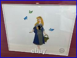Sleeping Beauty Walt Disney Serigraph Cel Certified Aurora Briar Rose Framed