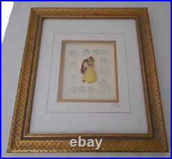 Snow White & The Prince Model Sheet Framed Pin Set + COA Walt Disney Princess