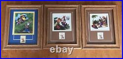Song of the South -Set Of 3 Matted & Framed Pictures with 1968 Walt Disney Stamp