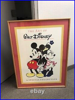The Art of Walt Disney Mickey & Minnie Mouse Glass Framed Poster 32x42