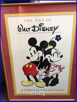 The Art of Walt Disney Mickey & Minnie Mouse Glass Framed Poster 32x42